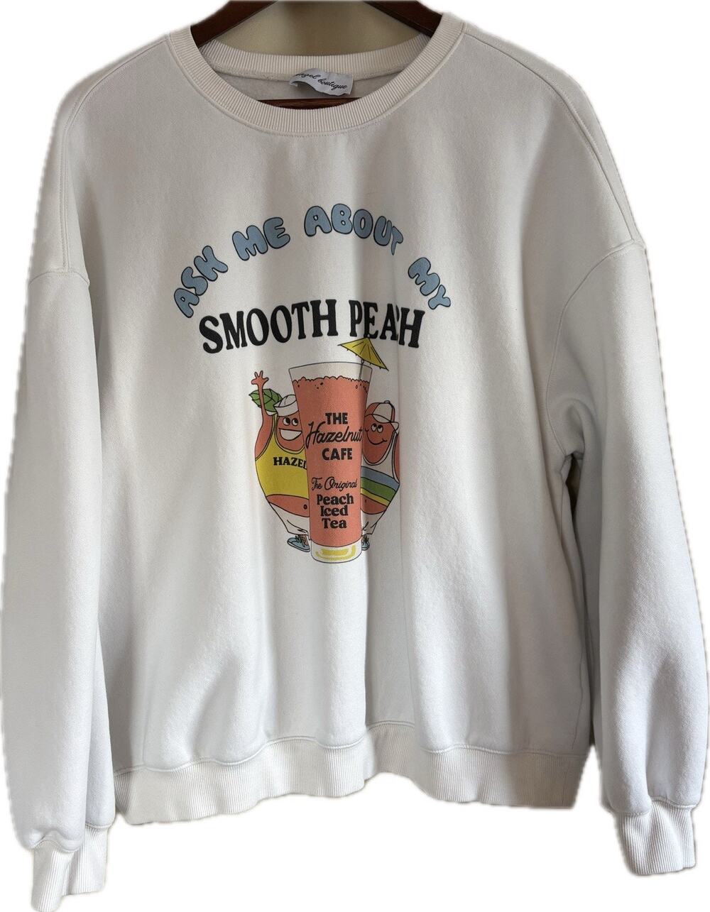 Hazel Boutique “The Smooth Peach Collection” Graphic Sweatshirt Size XL Humor